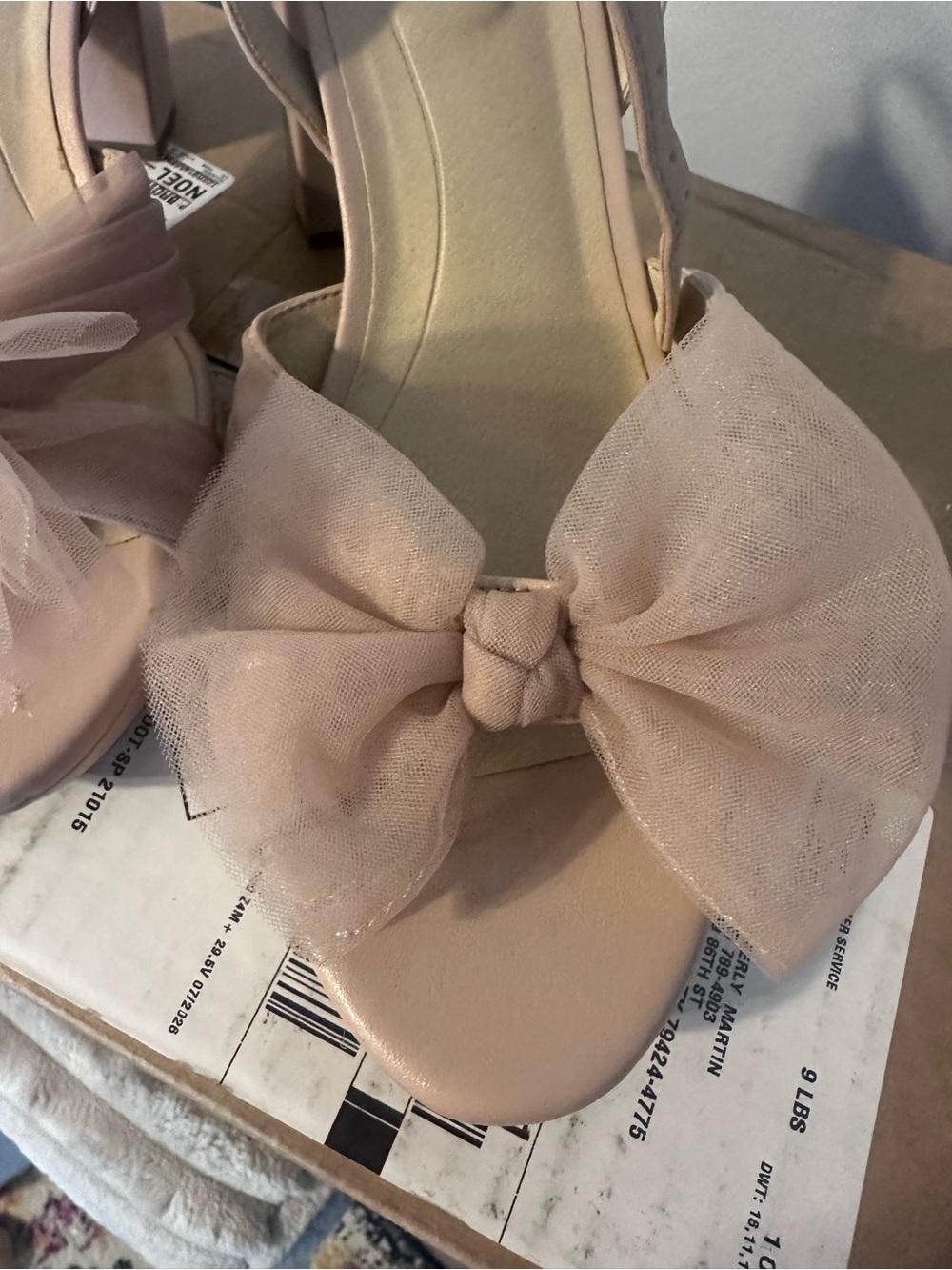 Life Stride Blush Bow Front Open-Toe Heels
